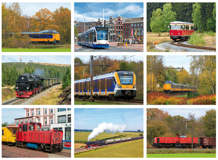 Postcard set trains - 6 postcards with railway motif