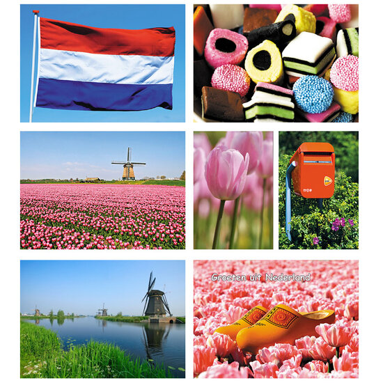 Typical Dutch postcards - set with 7 Dutch motif postcards (no. 51)