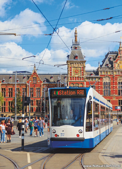 postcard tram in Amsterdam