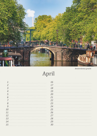 Birthday calendar Amsterdam