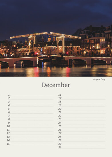 Birthday calendar Amsterdam
