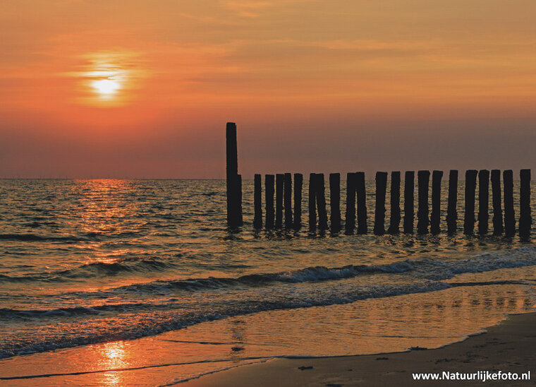 postcard sunset North Sea