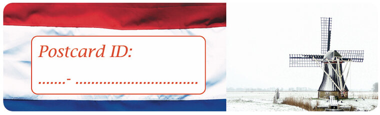 Postcrossing ID stickers | 6x Dutch Flag + mill (S019)