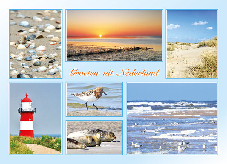 postcard groeten uit Nederland beach (AH0026)
