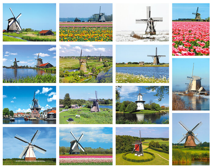 Postcard set mills - 15 postcards with mill motif (no. 063)