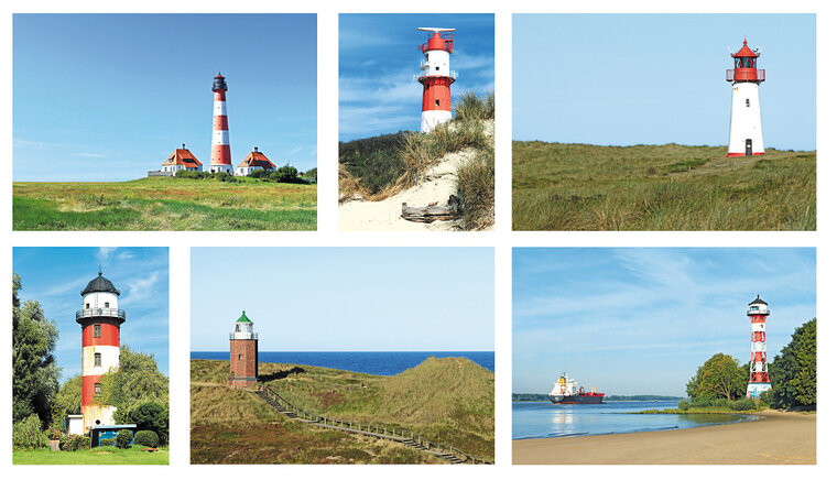 Postcard set lighthouses - 6 postcards with lighthouse motif (no. 057)