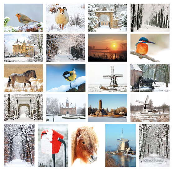 Postcard set Winter - 21 postcards with winter motif (no. 046)