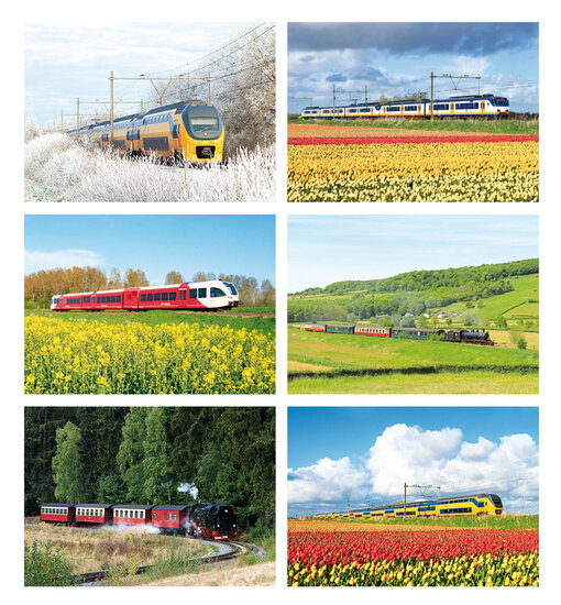 Train postcards - 6 postcards with train motif (no. 098)