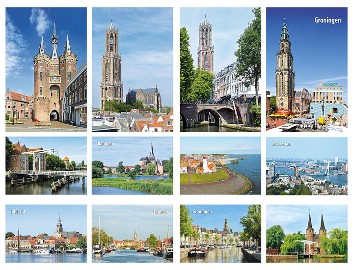 City postcards - set with 12 city motif postcards (set nr. 41)