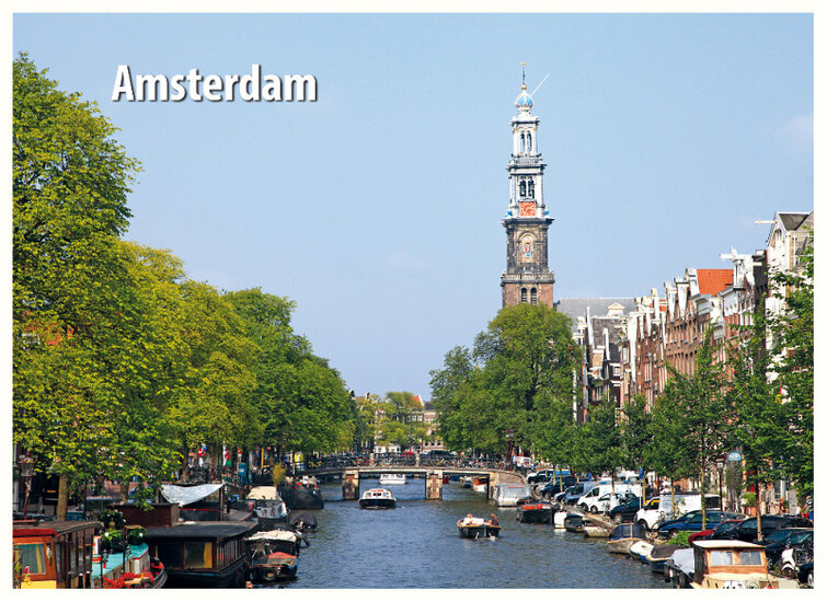 postcard Amsterdam - Prinsengracht and Westerkerk (C004) postcard Amsterdam - Prinsengracht and Westerkerk (C004)