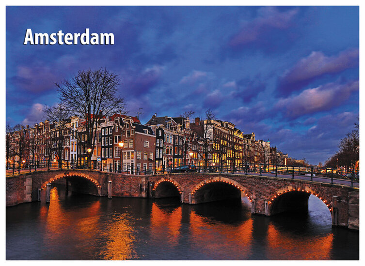 postcard Amsterdam - canals (C019)