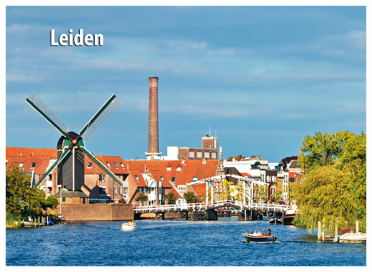 postcard Leiden - mill the Put and Rembrandtbridge (C025)