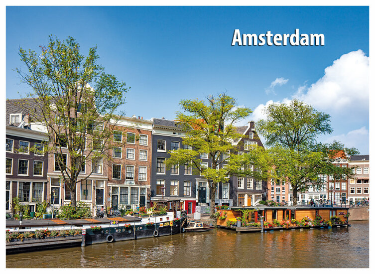 postcard Amsterdam canals