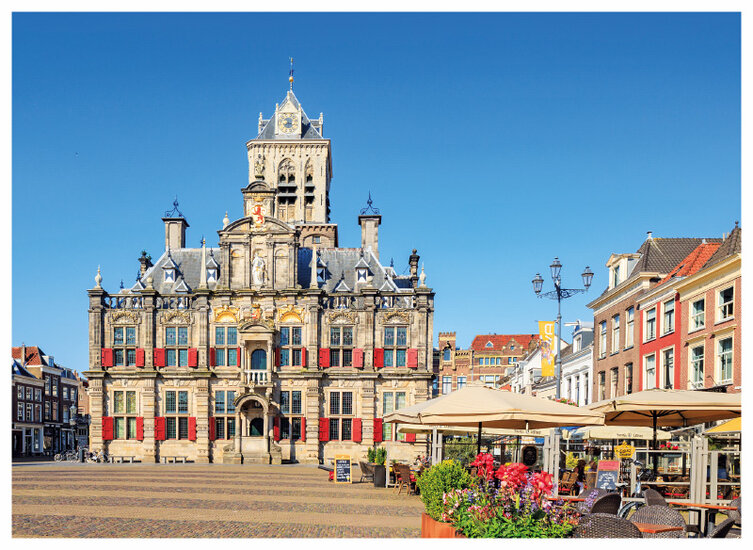 postcard Delft - town hall