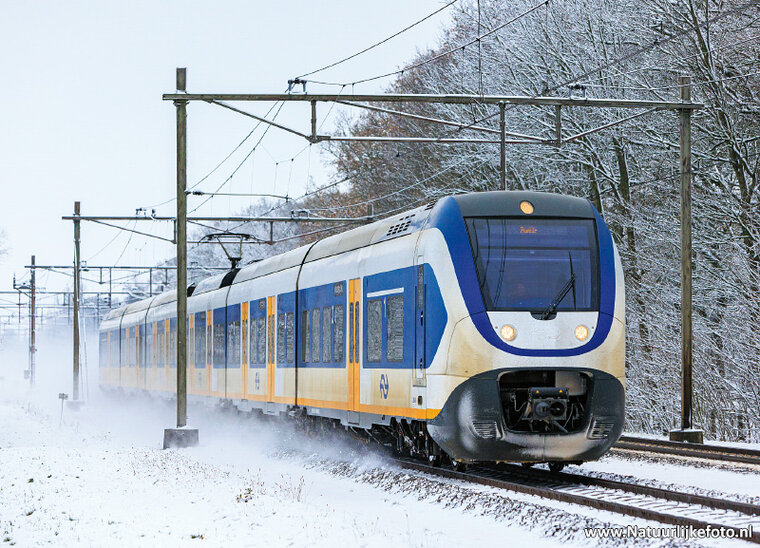 postcard Sprinter train in winter