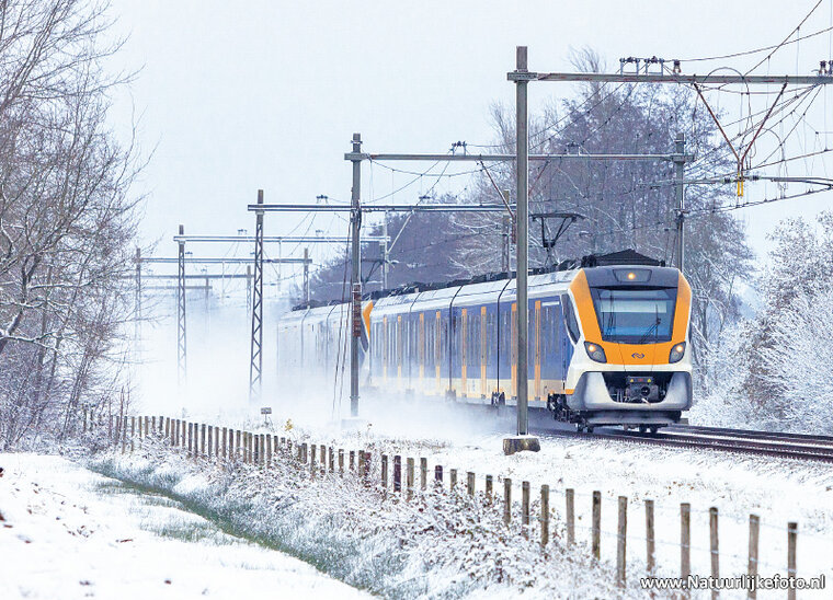 postcard Sprinter train in winter