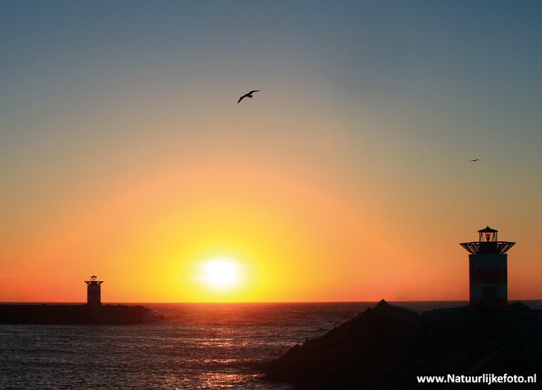 postcard sunset Scheveningen