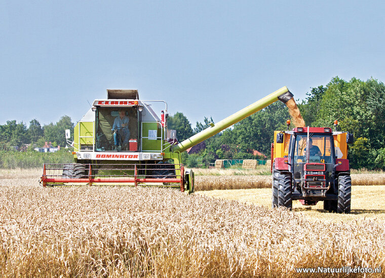 postcard combine with tractor (0274)