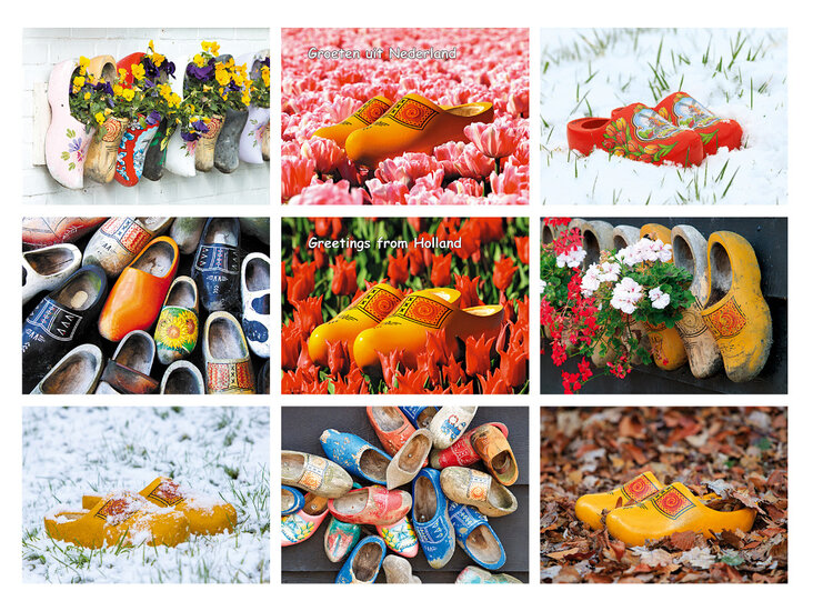 clogs postcards- set with 9 clog postcards (no. 078)