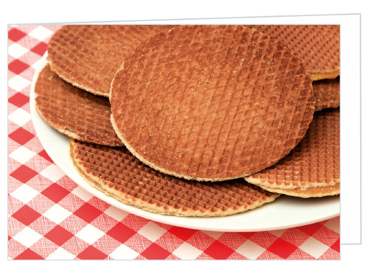Blank greeting card syrup waffles - double card with envelope (W027)