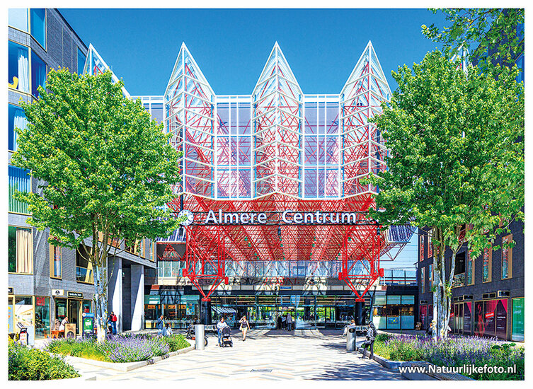 postcard Almere - train station