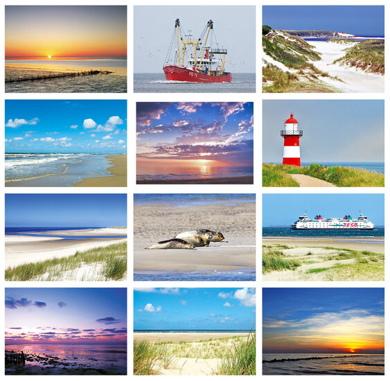 Postcard set beach and sea - set with 12 postcards (nr. 40)