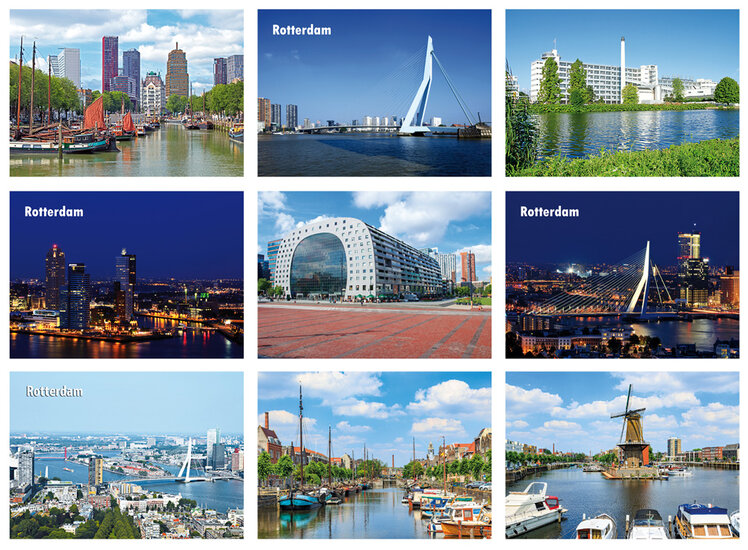 Rotterdam postcards - set with 9 postcards with Rotterdam motif (no. 069)