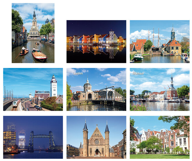 City postcards - set with 9 city motif postcards (no. 087)
