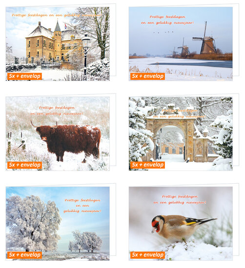 Luxury Christmas cards 2025-2026 - set of 30 folded cards with envelopes (set nr. 104)