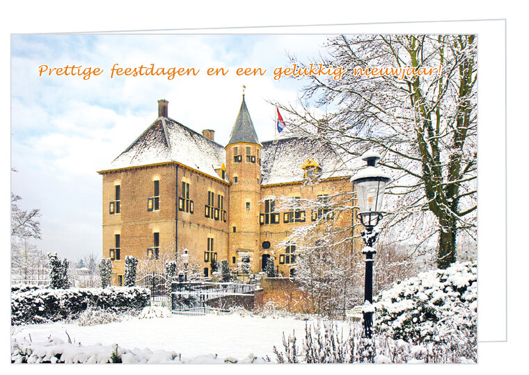 Castle Christmas card - double card with envelope (K014)