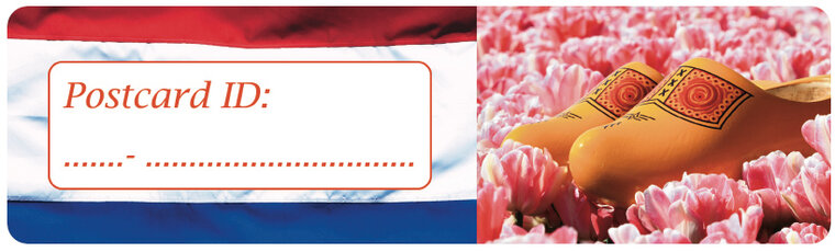 Postcrossing ID stickers | 6x Dutch Flag + clogs