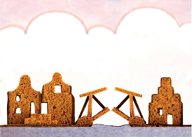 postcard Amsterdam skyline made of gingerbread (Nivoka001) postcard Amsterdam skyline made of gingerbread (Nivoka001)