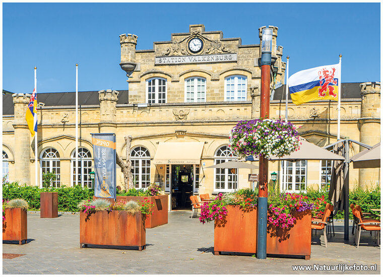 postcard Valkenburg - train station