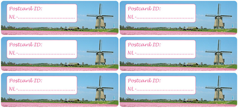 Postcrossing ID stickers | 6x mills (S001)