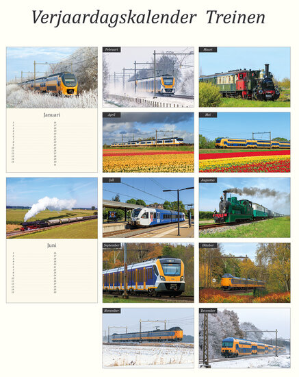 Birthday calendar trains