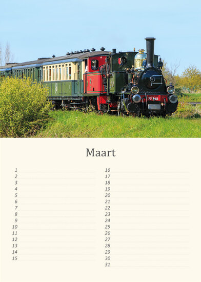 Birthday calendar trains