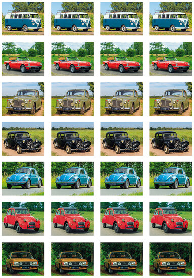 sticker sheet Classic cars