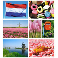Typical Dutch postcards - set with 7 Dutch motif postcards (no. 51)