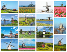 Postcard set mills - 15 postcards with mill motif (no. 063)