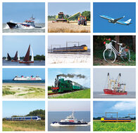 Postcard set transport vehicles - 12 postcards with transport motif (no. 050)