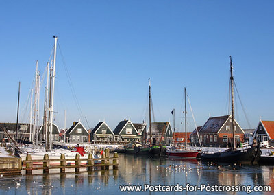 Marken harbor postcard