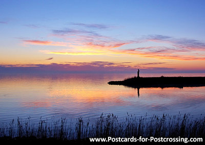 Sunrise at the lake postcard