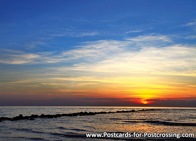 Northsea - sunset postcard