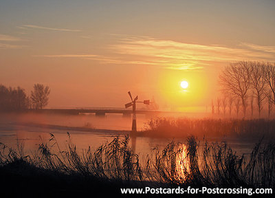 Sunrise in winter postcard