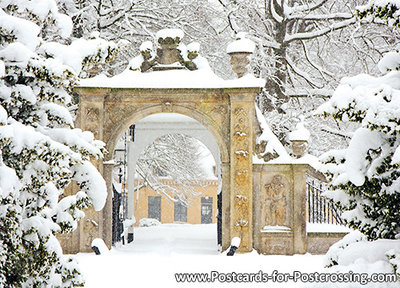 Gate borg Nienoord postcard