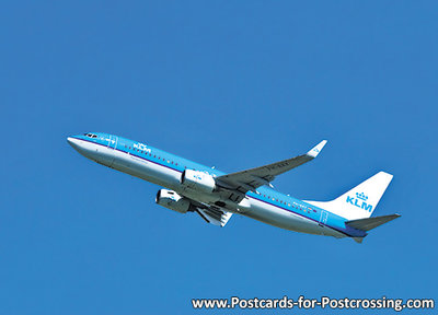 Airplane postcard KLM - Boeing 737-800