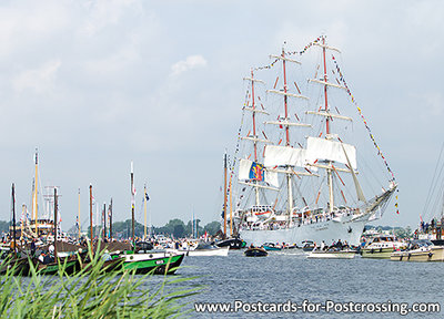 Postcard of the ship Dar Mlodziezy on Sail Amsterdam