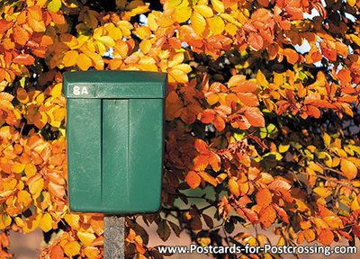 Postcard green mailbox