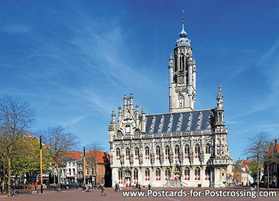 Postcard town hall Middelburg