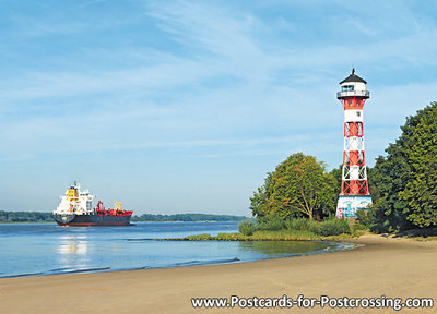 Postcard lighthouse Wittenbergen Hamburg